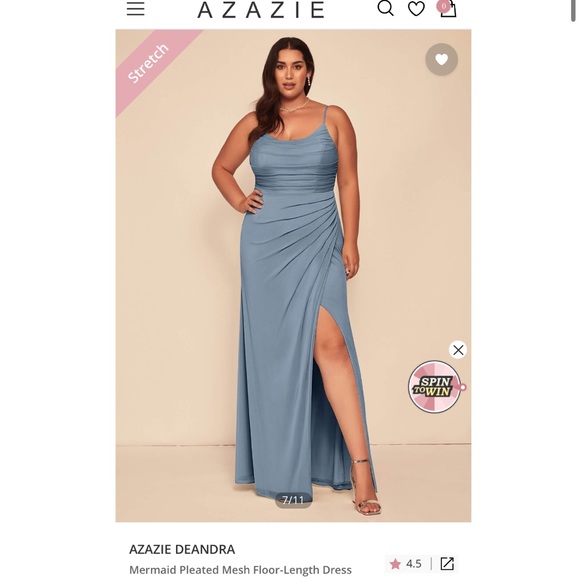 AZAZIE DEANDRA
Mermaid Pleated Mesh Floor-Length Dress Dusty Blue - Picture 10 of 11